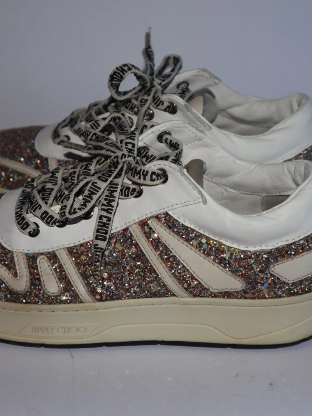 Jimmy Choo Hawaii Glitter Sneakers Women's 39